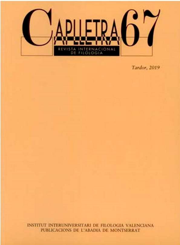 Caplletra: Revista Internacional de Filologia. Núm. 67, tardor de 2019  | Biblioteca Virtual Miguel de Cervantes