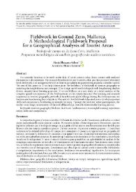 Portada:Fieldwork in Ground Zero, Mallorca. A Methodological Fieldwork Proposal for a Geographical Analysis of Tourist Areas / Macià Blázquez Salom y Asunción Blanco-Romero