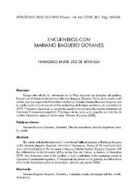 Encuentros con Mariano Baquero Goyanes / Francisco Javier Díez de Revenga | Biblioteca Virtual Miguel de Cervantes