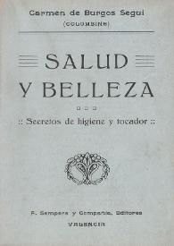 Portada:Salud y belleza. Secretos de higiene y tocador / recopilados por Carmen de Burgos Seguí (Colombiine)