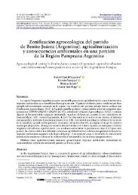 Portada:Zonificación agroecológica del partido de Benito Juárez (Argentina): agriculturización y consecuencias ambientales en una porción de la Región Pampeana Argentina / Nahuel David Sequeira, Patricia Vazquez, Mónica Sacido, Daiana Yael Daga