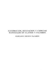 Portada:Ilustración, Educación y Ciencias Naturales en Clavijo y Fajardo / Olegario Negrín Fajardo