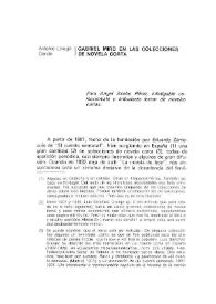 Gabriel Miró en las colecciones de novela corta  / Antonio Linage Conde
 | Biblioteca Virtual Miguel de Cervantes