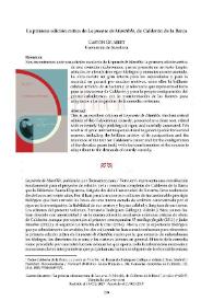 Portada:La primera edición crítica de \"La puente de Mantible\", de Calderón de la Barca 
 / Gastón Gilabert