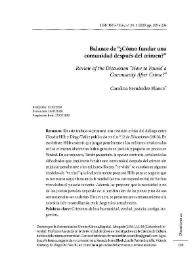 Portada:Balance de “¿Cómo fundar una comunidad después del crimen?”  / Carolina Fernández Blanco