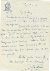 Carta manuscrita de "Orquesta Sinfónica do Porto" Gabinete del Maestro Director a Luis Galve. 1963-03-22 | Biblioteca Virtual Miguel de Cervantes