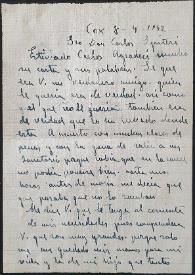 Más información sobre Carta de Josefina Manresa a Carlos Spiteri. Cox, 8 de abril de 1942