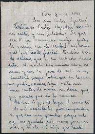 Más información sobre Carta de Josefina Manresa a Carlos Spiteri. Cox, 8 de abril de 1942