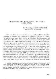 Más información sobre La Academia del Buen Gusto y la poesía de la época / por José Miguel Caso González
