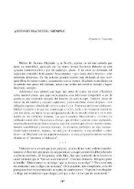 Antonio Machado, siempre / Francisco Ynduráin | Biblioteca Virtual Miguel de Cervantes