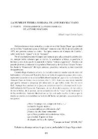 Portada:La humilde tierra soriana en Antonio Machado. 2.ª parte: Itinerario por la poesía soriana de Antonio Machado / Miguel Ángel García López