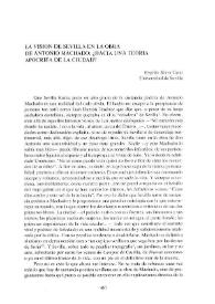 Portada:La visión de Sevilla en la obra de Antonio Machado: ¿Hacia una teoría apócrifa de la ciudad? / Rogelio Reyes Cano