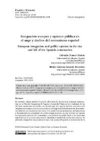 Portada:Integración europea y opinión pública en el auge y declive del comunismo español / Salvador Forner y Heidy Senantes