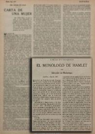 El monólogo de Hamlet  / Salvador de Madariaga | Biblioteca Virtual Miguel de Cervantes