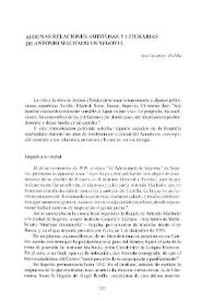 Portada:Algunas relaciones amistosas y literarias de Antonio Machado en Segovia / José Montero Padilla
