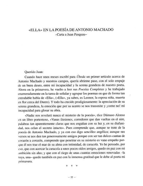 "Ella" en la poesía de Antonio Machado (Carta a Juan Pasquau) / Juan Rodríguez Aranda | Biblioteca Virtual Miguel de Cervantes