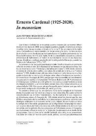 Ernesto Cardenal (1925-2020). "In memoriam" / Juan Antonio Delgado de la Rosa | Biblioteca Virtual Miguel de Cervantes