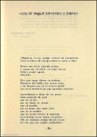 Más información sobre Carta de Miguel Hernández a Federico / Álvaro Salvador