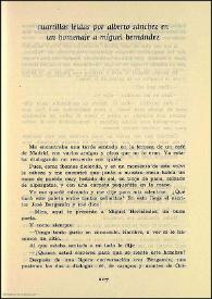 Más información sobre Cuartillas leídas por Alberto Sánchez en un homenaje a Miguel Hernández