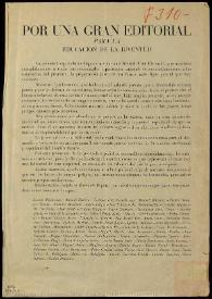 Portada:Por una gran editorial para la educación de la juventud