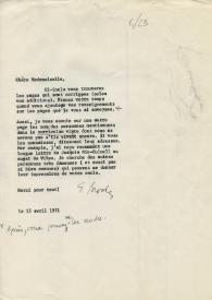 Portada:Copia carbón de Brody, Elaine a Viñes Soto, Elvira. 1971-04-15