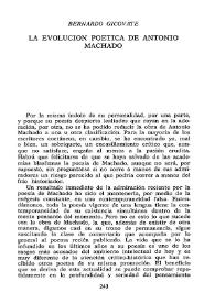 La evolución poética de Antonio Machado / Bernardo Gicovate | Biblioteca Virtual Miguel de Cervantes