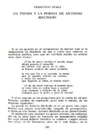 Un poema y la poesía de Antonio Machado / Por Francisco Ayala | Biblioteca Virtual Miguel de Cervantes