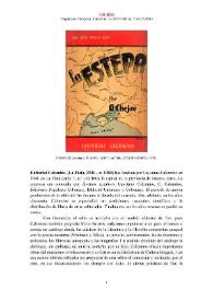 Editorial Calomino (La Plata, 1941 – c. 1960) [Semblanza] / Magdalena Cámpora | Biblioteca Virtual Miguel de Cervantes