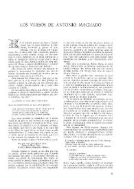 Portada:Los versos de Antonio Machado  / José Ortega y Gasset