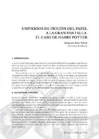 Universos de ficción del papel a la gran pantalla. El caso de Harry Potter / Aránzazu Sanz Tejeda | Biblioteca Virtual Miguel de Cervantes