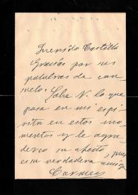 Más información sobre Carta de Carmen de Burgos a José Ruiz-Castillo. 1922