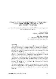 Portada:Impacto de la cuarentena en la operatoria de instituciones de apoyo a mujeres que sufren violencia  / Fiorenza Deriu, Ana Nora Feldman 