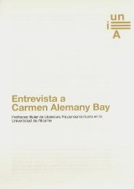 Más información sobre Entrevista a Carmen Alemany Bay