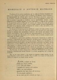 Homenaje a Antonio Machado / intervenciones de José Bergamín, Xavier Villaurrutia, Carlos Pellicer, Alfonso Reyes, Joaquín Xirau y José Puche | Biblioteca Virtual Miguel de Cervantes