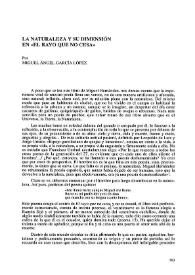 Portada:La naturaleza y su dimensión en \"El rayo que no cesa\"  / por Miguel Angel García López