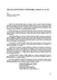 Portada:Miguel Hernández y José María Gabriel y Galán   / por Pedro J. de la Peña 