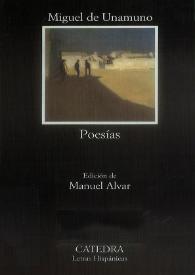 Portada:Poesías / Miguel de Unamuno ; edición, prólogo y notas de M. Alvar