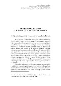 Benigno Cordero, un "senex amans" galdosiano  / Ana L. Baquero Escudero | Biblioteca Virtual Miguel de Cervantes