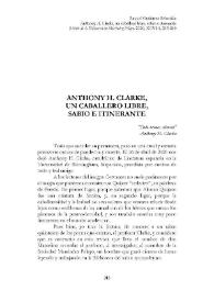 Anthony H. Clarke, un caballero libre, sabio e itinerante [necrológica] 

 / Raquel Gutiérrez Sebastián  | Biblioteca Virtual Miguel de Cervantes