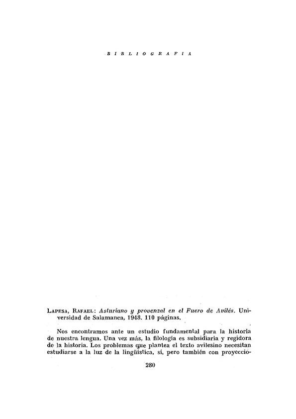 Lapesa, Rafael, "Asturiano y provenzal en el Fuero de Avilés". Universidad de Salamanca, 1948, 110 páginas / Manuel Alvar | Biblioteca Virtual Miguel de Cervantes