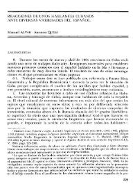 Portada:Reacciones de unos hablantes cubanos ante diversas variedades del español
 / Manuel Alvar, Antonio Quilis
