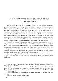 Cinco papeletas bibliográficas sobre Lope de Vega / Manuel Alvar | Biblioteca Virtual Miguel de Cervantes
