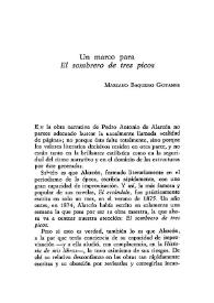 Portada:Un marco para \"El sombrero de tres picos\" / Mariano Baquero Goyanes