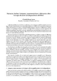 Más información sobre Marianne Andina. Imágenes, representaciones y discursos sobre la mujer durante la independencia del Perú / Claudia Rosas Lauro    