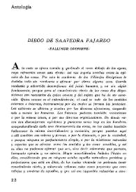 Más información sobre Diego de Saavedra Fajardo "Fallimur opinione" / Mariano Baquero Goyanes
