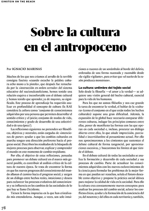 Sobre la cultura en el antropoceno / Por Ignacio Marinas | Biblioteca Virtual Miguel de Cervantes