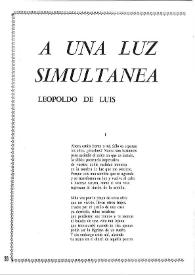 Más información sobre A una luz simultánea / Leopoldo de Luis