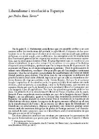 Portada:Liberalisme i revolució a Espanya / Pedro Ruiz Torres