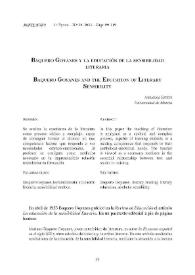 Más información sobre Baquero Goyanes y la educación de la sensibilidad literaria / Abraham Esteve