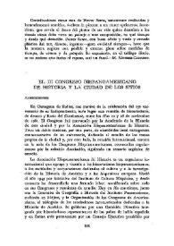 Portada:El III Congreso Hispanoamericano de Historia y la ciudad de los sitios / José María Álvarez Romero